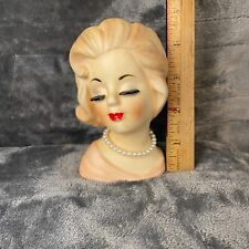 INARCO E-1540 Lady Head Vase with Peach dress picture