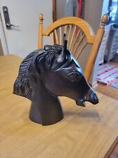 Handsome Unbridled Horse Head Bust/Statue Carved Metal Cast Aluminum? picture