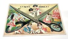 1880s trade card: Scissors And Shears. APG Co. New York Antique Victorian *RARE* picture