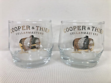 2 Cooper & Thief Cellarmasters 10 Oz Rocks Glasses Barware Whiskey Tumblers VGUC picture