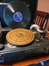 Antique Vintage Zenith7401 Portable Phonograph Gramophone Working Can Send Video picture