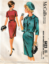Vintage McCall's Pattern 6423 c1962 Misses Dress & Jacket, Size 42 picture
