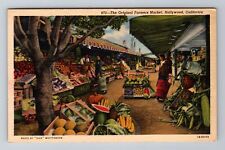 Hollywood CA-California, Original Farmers Market, Antique, Vintage Postcard picture