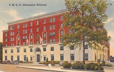 Y.M.C.A Wilmington Delaware Old Cars Linen Postcard picture
