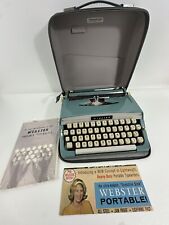 Vintage 1966 Webster Brother Typewriter Blue Metal Manual and Case picture