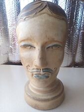 Rare West Germany Mannequin Head, Ceramic Head Man With Mustache, Vintage  picture