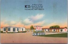 TUCUMCARI, New Mexico Postcard KIVA KOURT Motel Highway 54 Roadside Linen c1950s picture