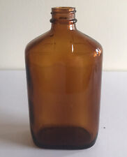 Vintage  Brown Amber Bottle Temperglas 9 Oz Medicine Lotion 5.75