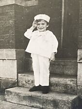 Young Child in US Navy Uniform Antique Snapshot Photo c. 1919 - Marion Indiana picture