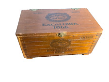 Excalibur 1066 Wooden Cigar Box Handmade 8 x 4 x 4 1/4 Inches picture