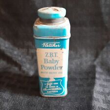 Vintage Fletcher Z.B.T. Baby Powder w/ Olive Oil Tin - empty picture