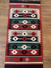 Handmade Southwest Aztec Wool 26” X 52”  San Antonio. Red Black Christmas  New picture