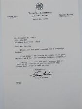Jimmy Carter Signed 1973 Letter About Georgia Governor Campaign Button Autograph picture