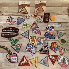 Mixed Lot of Girl Scout Brownie Patches Badges Pins Lot Of 35 picture