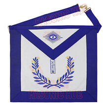 Masonic Regalia Blue Lodge JR. WARDEN Lambskin Aprons - MACHINE EMBROIDERY LOGO picture
