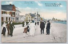 Postcard Scene On Boardwalk Rockaway Park New York ca.1910s picture
