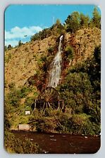 c1964 Postcard: Idaho Springs, Colorado Waterfall & Old Water Wheel Clear Creek picture