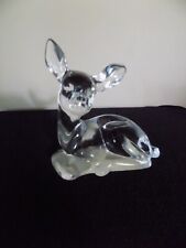 Vintage Fenton Sitting Deer Figurine Clear Crystal Glass 3.5