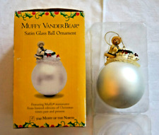 Vintage Muffy Vanderbear Satin Glass Ball Ornament Muffy of the North White picture