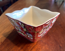 222 Fifth Gabrielle Red Individual Square Appetizer Bowl 4 1/8” picture
