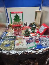 Delightful Mixed Lot of Vintage Christmas Ornaments Garland Bells Tinsel Cord picture