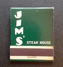 Vintage Jim's Steak House Restaurant Matchbook 