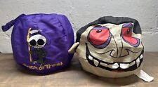 Set of 2 Vintage Gemmy Halloween Collapsible Candy Buckets Grim Reaper & Vampire picture