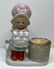 Jasco 1979 Hand Painted Porcelain Little Luvkins Girl w/Dogs 5