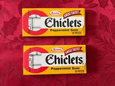 2 VINTAGE BOXES OF ADAMS CHICLETS PEPPERMINT GUM - 10 PIECES picture