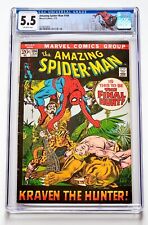 AMAZING SPIDER-MAN #104 CGC 5.5 OW PAGES KA-ZAR SECRET IDENTITY MARVEL 1972 picture