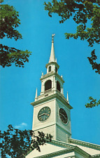 Hadley MA Massachusetts, First Congregational Church Spire, Vintage Postcard picture