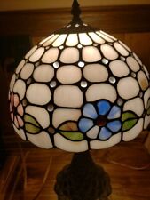 Vintage Tiffany Style Stained Glass Table Lamp.  20 Inch Tall. picture