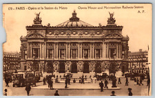 c1910s Paris France Opera La Station Du Metro Antique Postcard picture