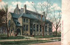 Postcard KS Topeka Kansas City Library Posted 1908 Divided Back Vintage PC H7517 picture