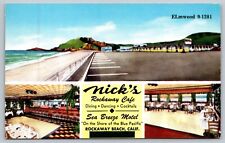 Rockaway Beach California scenic views Nick's Rockaway Cafe  antique picture
