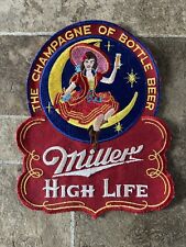 (VTG) 1950s Miller High Life Beer Girl On The Moon Delivery Driver Jacket Patch picture