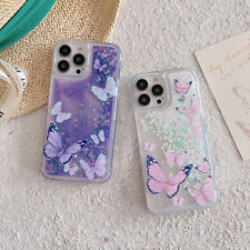 Glitter Liquid Butterfly Phone Case For iPhone 15 14 13 12 11 Pro Max XR X 7 8 picture