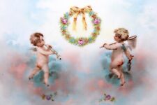 R Saxe Austria Charger PLATE Musical Angel Cherubs Victorian Signed picture