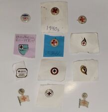 Lot of 12 Vtg American Red Cross Volunteer & Medical Pins 40s 70s Donation picture