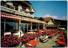 VINTAGE CONTINENTAL SIZE POSTCARD HOTEL DEL ALPES IN THUNERSEE SWITZERLAND picture