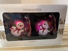Mr Bingle 2016 Pink Christmas Ornament Dillards Trimmings Boxed Set Pair picture