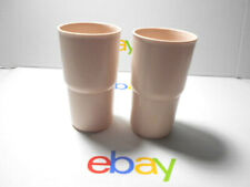 Vintage Tupperware Lot 2 Of Beige 12 oz. Stackable Tumblers #2412 ***No Seals*** picture