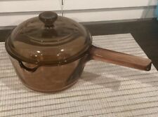 VISION Corning Ware Amber 1L Sauce Pot Pan w/ Pour Spout & Pyrex Lid Y-1-C USA picture