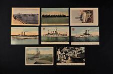 Group of 8 vintage postcards of battleships picture