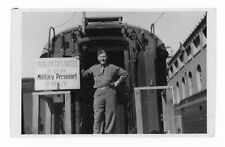 Vintage Photo US Military Man FrancePullman Car Wagon Hotel picture