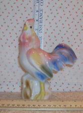 Vintage Glazed Ceramic Pastel Colored Unmarked  Rooster Cottagecore Figurine picture