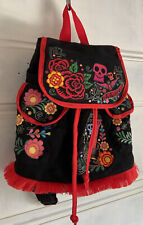 Disney Pixar Coco Backpack Purse Mini Black Red Floral Embroidery Remember Me picture