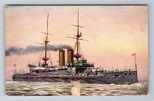 HMS Russell, Battleship, Ship, Transportation, Antique Vintage Souvenir Postcard picture