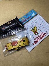 Happy Birthday Pokemon Pin And Card & LANYARD EXPLORING PIKACHU picture