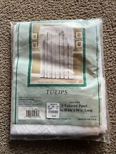 Vintage Trulon Beacon Looms Tailored Panel Curtains 58 X 81 Lace Tulips NOS NIP picture